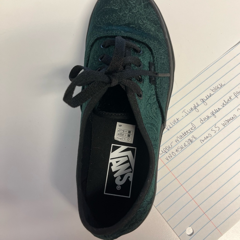 NWT Vans Velvet Jungle Green Sneakers - Picture 8 of 12
